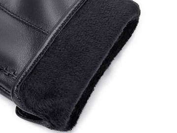 ПЕРЧАТКИ ЖЕНСКИЕ КОЖАНЫЕ, УТЕПЛЕННЫЕ ТЕЛЯЧЬЕЙ КОЖИ, ЧЕРНЫЕ НА ОСЕНЬ-ЗИМУ
