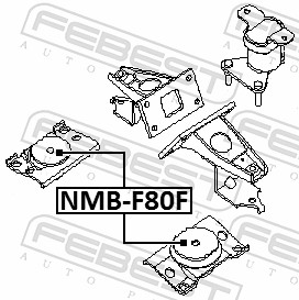 NMB-F80F FEBEST SILENTBLOCK PŘEDNÍ ULOŽENÍ MOTORU NISSAN PATHFINDER