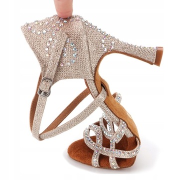 Танцевальная обувь с блестками шампанского 9см