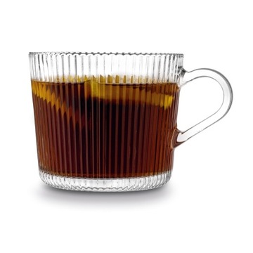 Декоративная ЧАЙНАЯ СТЕКЛЯННАЯ большая КОФЕЙНАЯ КРУЖКА С РУЧКОЙ 400мл Tadar