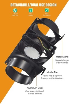 FanGoFast 4-дюймовый вытяжной вентилятор C320