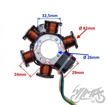 СТАТОРНАЯ КАТУШКА С 6 КАТУШКАМИ ДЛЯ MALAGUTI 4T