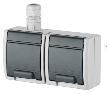 Gniazdo hermetyczne AQUANT GNT 2x2P+Z IP65