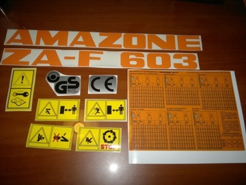 Naklejki na rozsiewacz, siewnik, AMAZONE ZA-F 603