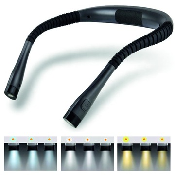 Светодиодный фонарь для чтения на шее, перезаряжаемый через USB