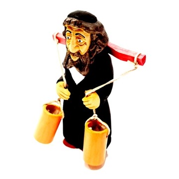RĘCZNIE RZEŹBIONA FIGURKA DREWNIANA ŻYD - DUŻY 15CM - RÓŻNE MOTYWY