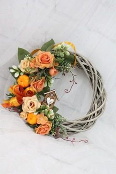 Осенний венок, украшение двери, украшение дома.