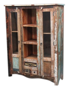 Witryna Vintage Lite Drewno Lakier SPIRIT Kolorowa
