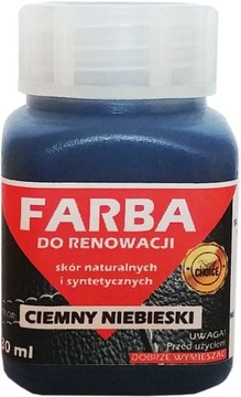 RENOWACJA SKÓRY LAKIER FARBA CIEMNY NIEBIESKI 30ml