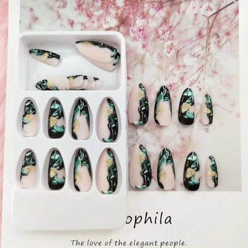 Искусственные ногтей Советы миндаль золотой розовый самок