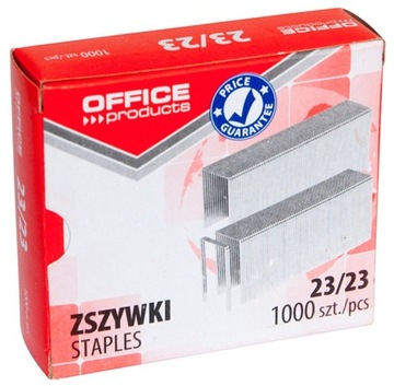 Zszywki OFFICE PRODUCTS 23/23 1000szt ocynkowane