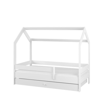Łóżko dziecięce DOMEK BABY BOO 180x80 + szuflada BIAŁY GŁADKI
