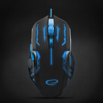 NIEBIESKA MYSZ GAMINGOWA DLA GRACZY 2400 DPI LED