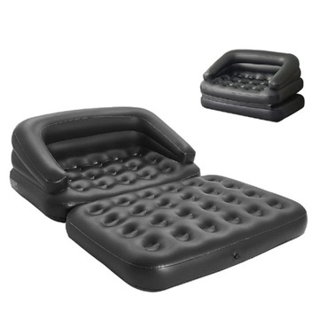 DMUCHANA SOFA MATERAC POMPOWANY AVENLI BALLO 5w1 CZARNA 198x138 CM