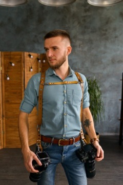 ФОТОГРАФИЧЕСКИЕ ШЕЛТЕРЫ НАТУРАЛЬНАЯ КОЖА 2 камеры гравировка бесплатно