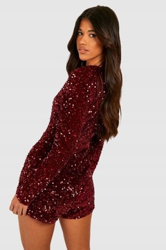 ZDOBIONY KOMBINEZON CEKINY XXL IC97311 *BOOHOO TALL BOGATO