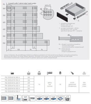 Направляющая GTV MODERN Slide PB-3D0SHX18-350-H