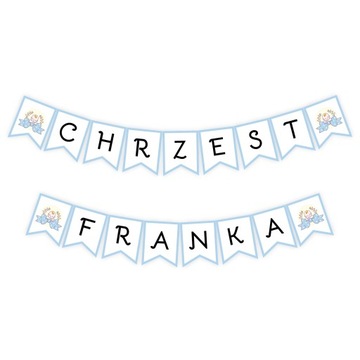 Girlanda ROCZEK CHRZEST URODZINY + IMIĘ DZIECKA