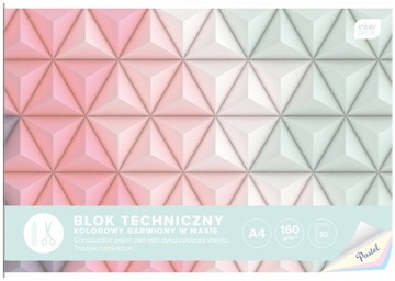 BLOK TECHNICZNY kolorowy PASTEL A4 10k Interdruk
