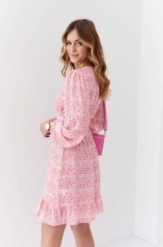 Różowa sukienka ze wzorem Fasardi