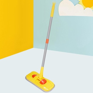 Игрушка для чистки для маленьких детей. Швабра для чистки, желтая.