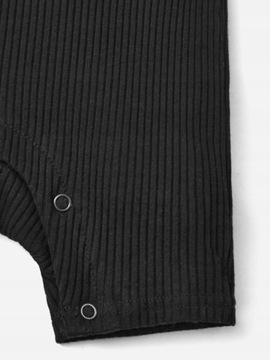 KOMPLET DZIEWCZĘCY TOP CROP + ROMPER NA RAMIĄCZKACH CZARNY CASUAL SHEIN 92