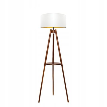 LAMPA STOJĄCA PODŁOGOWA LS-303 DREWNO ABAŻUR