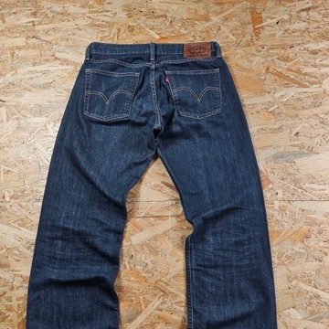 Spodnie Jeansowe LEVIS 514 Granatowe Męskie Proste Denim Dżins 31x32