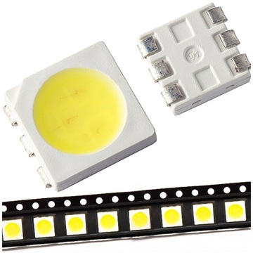 DIODY LED SMD 5050 0.2W BIAŁE I KOLOROWE 50 SZTUK - 6 kolorów do wyboru