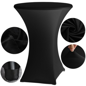 POKROWIEC NA STÓŁ OBRUS ELASTYCZNY BANKIETOWY CATERINGOWY SPANDEX CZARNY