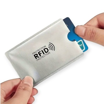 Etui na Kartę Kredytową Dowód Ochronne RFID Aluminiowe Srebrne OKŁADKA