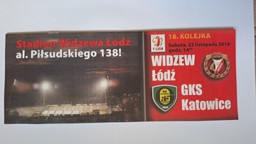 WIDZEW ŁÓDŹ - GKS KATOWICE 22-11-2014 PROGRAM MECZOWY