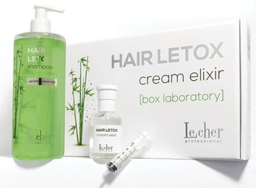 LECHER HAIR LETOX zestaw szampon 500ml + 4 ampułki