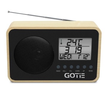 RADIO KUCHENNE drewniane Zegar Budzik RETRO