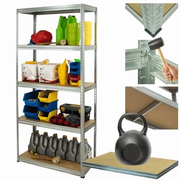 Regał metalowy magazynowy ocynkowany HELIOS 213x75x60cm 5Px175kg SOLIDNY