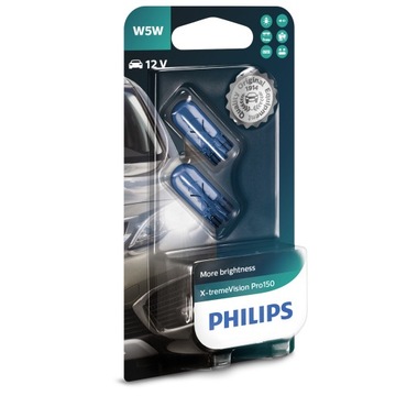 Лампа Philips W5W X-Treme Vision Pro150 +150%