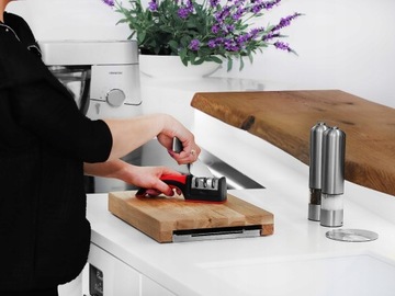 Точилка для кухонных ножей 3-в-1, трехфазный компактный точильный камень