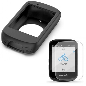 ZESTAW do GARMIN EDGE 830 1x case ETUI silikonowe czarne + SZKŁO HARTOWANE