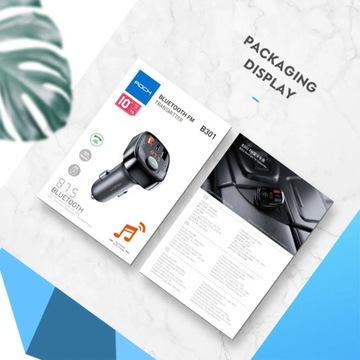 Передатчик FAST Зарядное устройство ROCK B301 Bluetooth 5.0 FM USB + USB-C QC 4.0