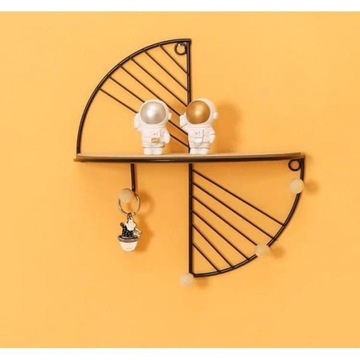 Nordic Iron Floating Shelf Sector Настенная стойка с крючком для черного цвета