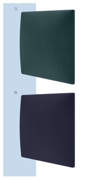 Мягкие стеновые панели 30х30, изголовье бархатное.