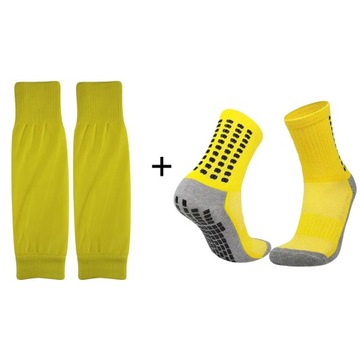 Men Soccer Socks and Knee Pads Calf Sleeves Adult