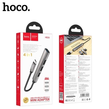 USB-концентратор Type C USB-C Type-C 4 в 1 USB3.0 5 Гбит/с + 3 USB2.0 480 Мбит/с 1 ТБ