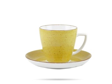 Filiżanka ze spodkiem 200 ml żółta BEATA LUBIANA