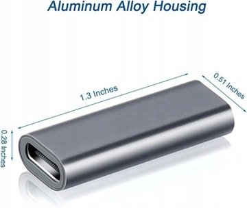 USB-C адаптер «мама» — розетка 5А 100Вт 10Гб корпус