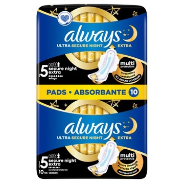 Always Ultra Extra with wings Podpaski, 10sztuk