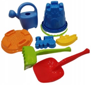 ИГРУШКИ ДЛЯ ПЕСКА, ПЕСОЧНИЦА, ВЕДРО, ФОРМЫ, 7 ПРЕДМЕТОВ