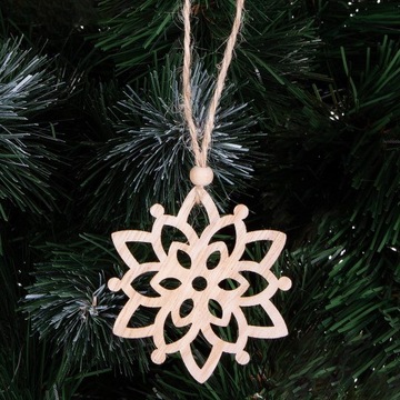 ДЕРЕВЯННЫЕ ЕЛОЧНЫЕ ПОДВЕСКИ 36шт 7см МИКС РОЖДЕСТВЕНСКИЕ УКРАШЕНИЯ ДЛЯ ЕЛКИ