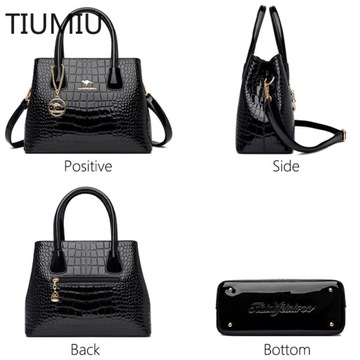 Fashion Top Handle Bag for Women Luxury Crocodile