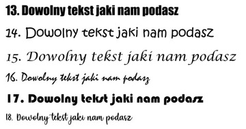 Наклейка с любым текстом, персонализированная, различные шрифты, высота 4 см.